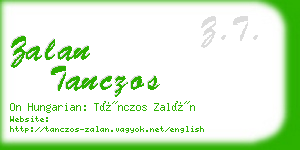 zalan tanczos business card